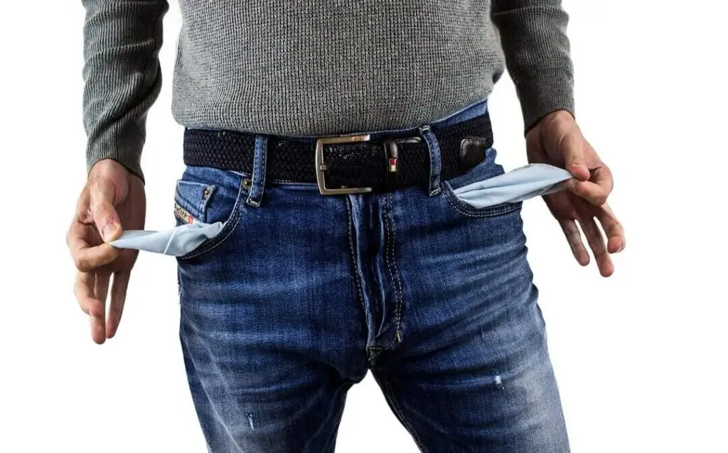 Man Showing his Empty Pent Pockets