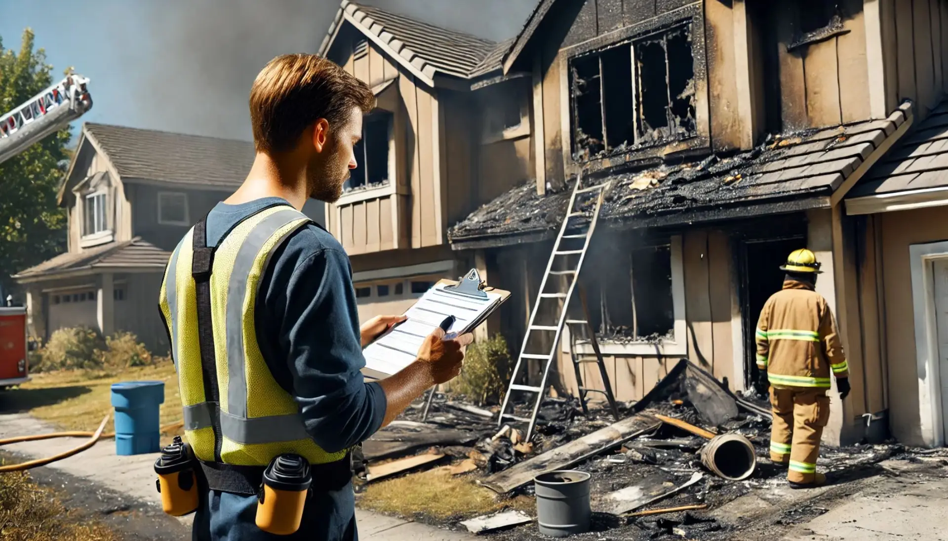Fire-damaged home being appraised