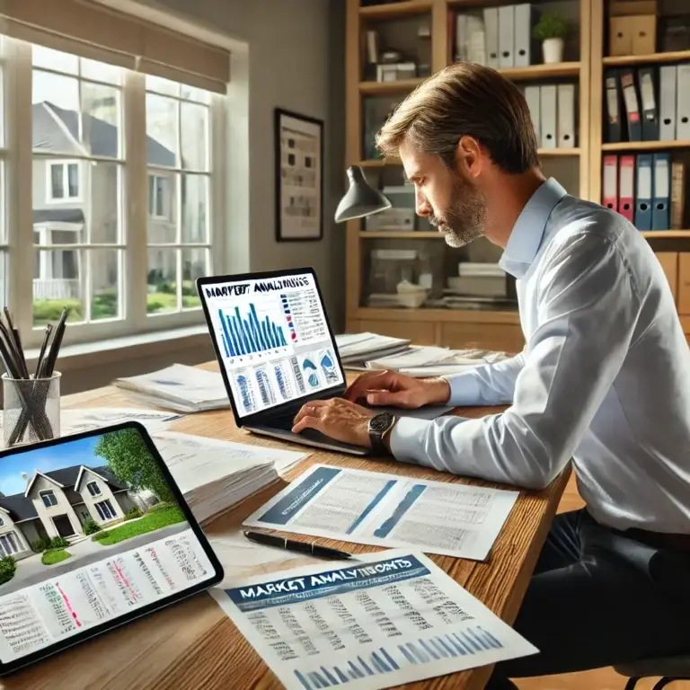 A professional real estate appraiser evaluating property details