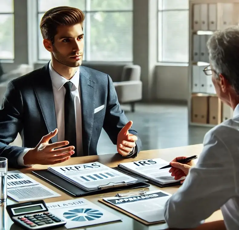 IRS Qualified Appraiser meeting with a client to discuss appraisal requirements