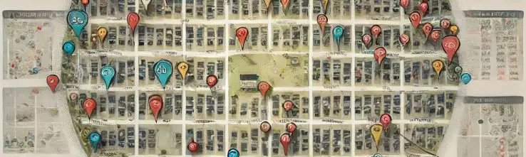 A map showing the location of comparable properties in real estate appraisal