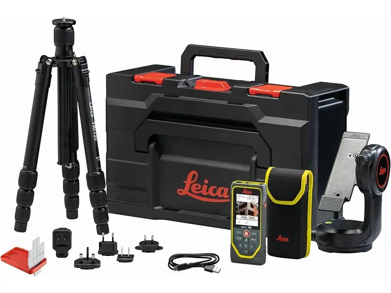 Leica DISTO X6 P2P Professional Laser Distance Measure used for high-precision professional measurements.