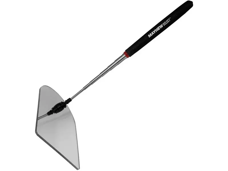 Mayhew 17765 4” x 6” Plastic Telescoping Inspection Mirror ideal for real estate appraisers and DIY homeowners.