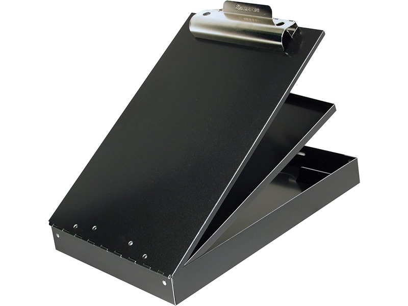 Saunders metal clipboard with built-in storage, combining durability and functionality for efficient organization in various industries.