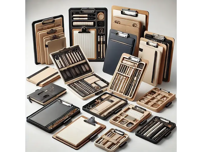 Versatile storage clipboards used by professionals in real estate, office, and fieldwork settings