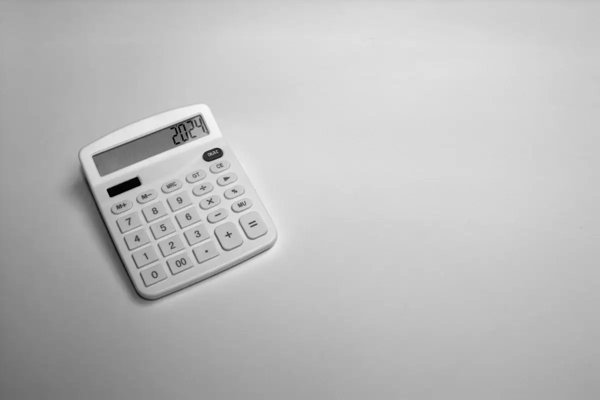 White calculator on a table