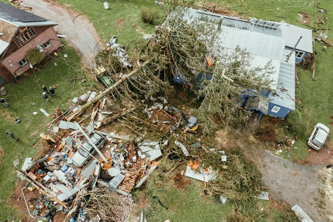 Tornado damage in Callicoon Center, New York